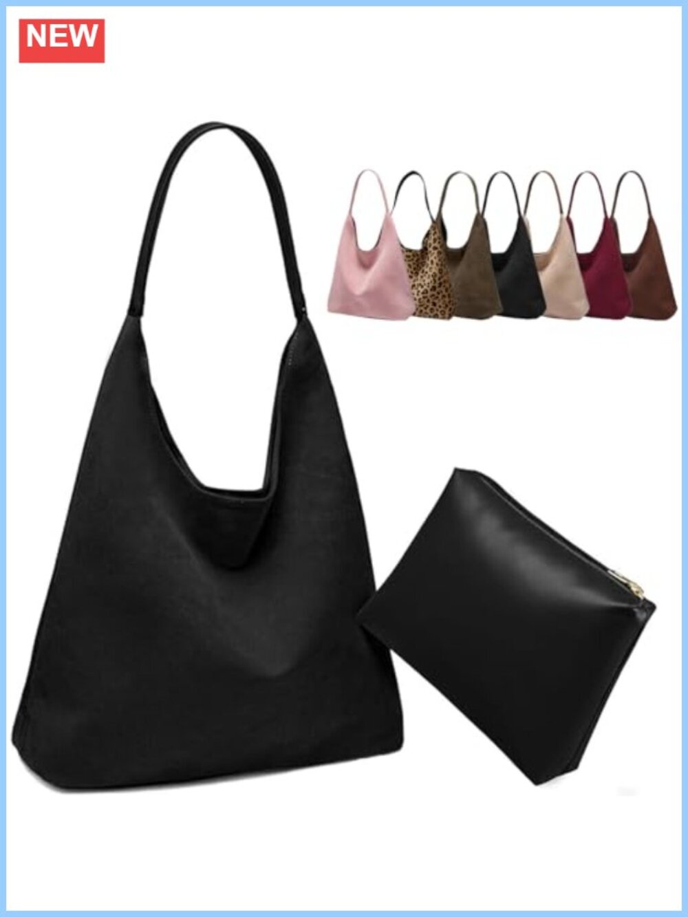 Large Slouchy Faux Suede Tote Bag Boho Work Travel Handbag